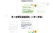 萝卜密聊会被骗钱吗（卜萝卜萝蜜）