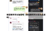 微型聊天可以加密吗（微信聊天可以设为私密吗）