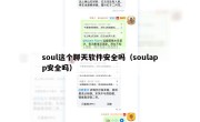 soul这个聊天软件安全吗（soulapp安全吗）