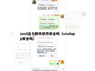 soul这个聊天软件安全吗（soulapp安全吗）