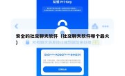安全的社交聊天软件（社交聊天软件哪个最火）