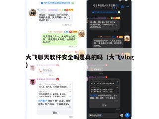 大飞聊天软件安全吗是真的吗（大飞vlog）