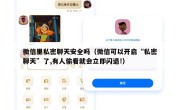 微信里私密聊天安全吗（微信可以开启“私密聊天”了,有人偷看就会立即闪退!）