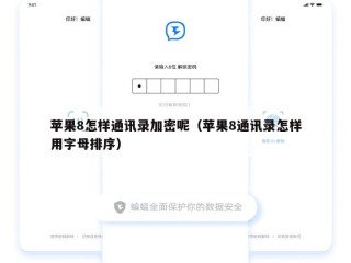 苹果8怎样通讯录加密呢（苹果8通讯录怎样用字母排序）