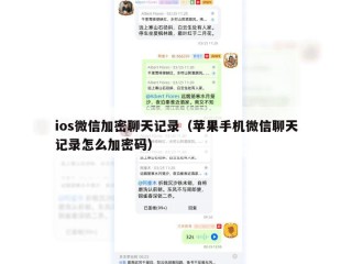ios微信加密聊天记录（苹果手机微信聊天记录怎么加密码）