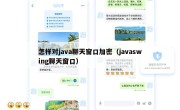 怎样对java聊天窗口加密（javaswing聊天窗口）