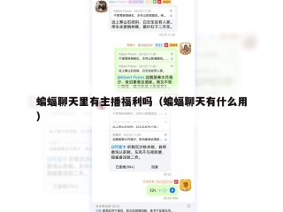 蝙蝠聊天里有主播福利吗（蝙蝠聊天有什么用）