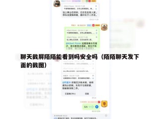 聊天截屏陌陌能看到吗安全吗（陌陌聊天发下面的截图）