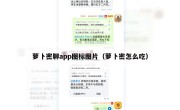萝卜密聊app图标图片（萝卜密怎么吃）