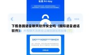 下载各国语音聊天软件安全吗（国际语音通话软件）