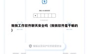 微微工作软件聊天安全吗（微微软件是干嘛的）