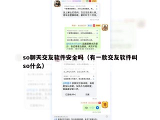 so聊天交友软件安全吗（有一款交友软件叫so什么）