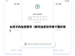 女孩子的加密聊天（聊天加密软件哪个最好用）
