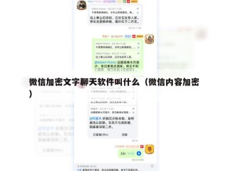 微信加密文字聊天软件叫什么（微信内容加密）