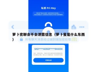 萝卜密聊会不会泄露信息（萝卜蜜是什么东西）