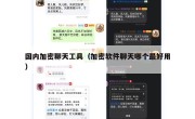 国内加密聊天工具（加密软件聊天哪个最好用）