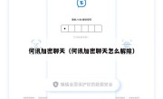 何讯加密聊天（何讯加密聊天怎么解除）