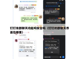 钉钉有群聊天功能吗安全吗（钉钉的群聊天界面在哪里）