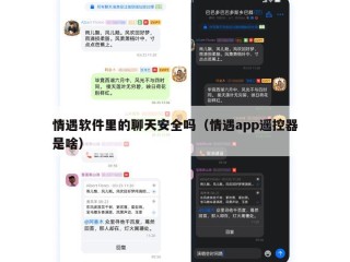 情遇软件里的聊天安全吗（情遇app遥控器是啥）