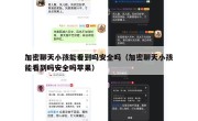 加密聊天小孩能看到吗安全吗（加密聊天小孩能看到吗安全吗苹果）