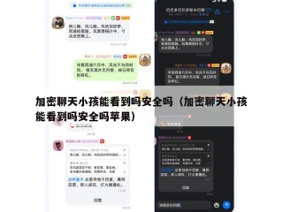 加密聊天小孩能看到吗安全吗（加密聊天小孩能看到吗安全吗苹果）