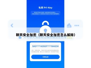 聊天安全加密（聊天安全加密怎么解除）