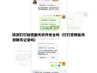 找到钉钉秘密聊天软件安全吗（钉钉密聊能找到聊天记录吗）