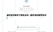 国外软件聊天下载安全吗（国外用的聊天软件）