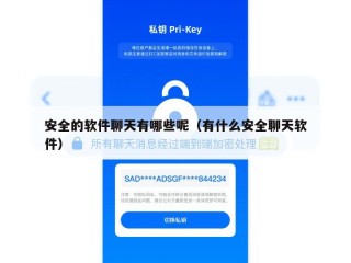 安全的软件聊天有哪些呢（有什么安全聊天软件）