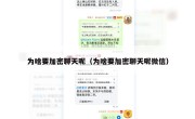 为啥要加密聊天呢（为啥要加密聊天呢微信）