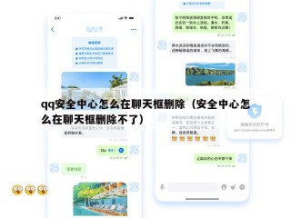 qq安全中心怎么在聊天框删除（安全中心怎么在聊天框删除不了）