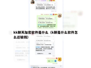 kk聊天加密软件是什么（k聊是什么软件怎么还输钱）