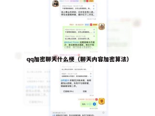 qq加密聊天什么梗（聊天内容加密算法）