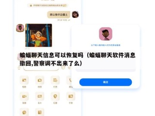 蝙蝠聊天信息可以恢复吗（蝙蝠聊天软件消息撤回,警察调不出来了么）