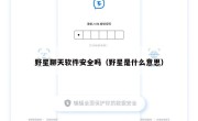野星聊天软件安全吗（野星是什么意思）
