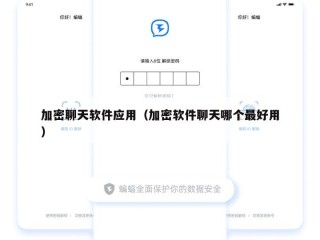 加密聊天软件应用（加密软件聊天哪个最好用）