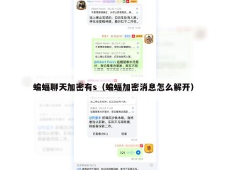 蝙蝠聊天加密有s（蝙蝠加密消息怎么解开）