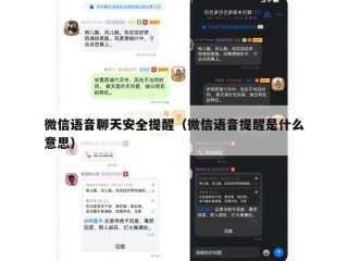 微信语音聊天安全提醒（微信语音提醒是什么意思）