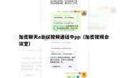 加密聊天a会议视频通话中pp（加密视频会议室）