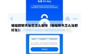 蝙蝠群聊天加密怎么解除（蝙蝠聊天怎么加群好友）