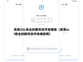 具有SSL安全的聊天软件有哪些（具有ssl安全的聊天软件有哪些呢）