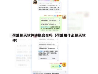 荷兰聊天软件转账安全吗（荷兰用什么聊天软件）