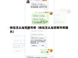 微信怎么加密聊天呢（微信怎么加密聊天呢图片）