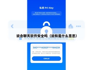 说合聊天软件安全吗（说和是什么意思）