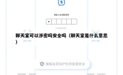 聊天室可以涉密吗安全吗（聊天室是什么意思）