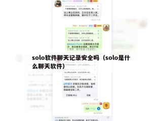solo软件聊天记录安全吗（solo是什么聊天软件）