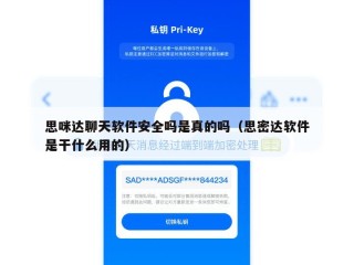 思咪达聊天软件安全吗是真的吗（思密达软件是干什么用的）