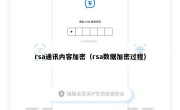 rsa通讯内容加密（rsa数据加密过程）