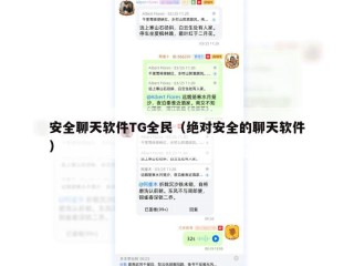 安全聊天软件TG全民（绝对安全的聊天软件）