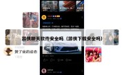 游侠聊天软件安全吗（游侠下载安全吗）